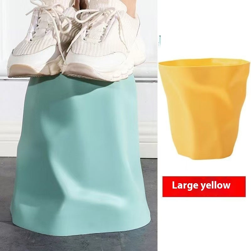 Pleated Trash Can Household Supermarket Dormitory And Living Room Bathroom Creative Trash