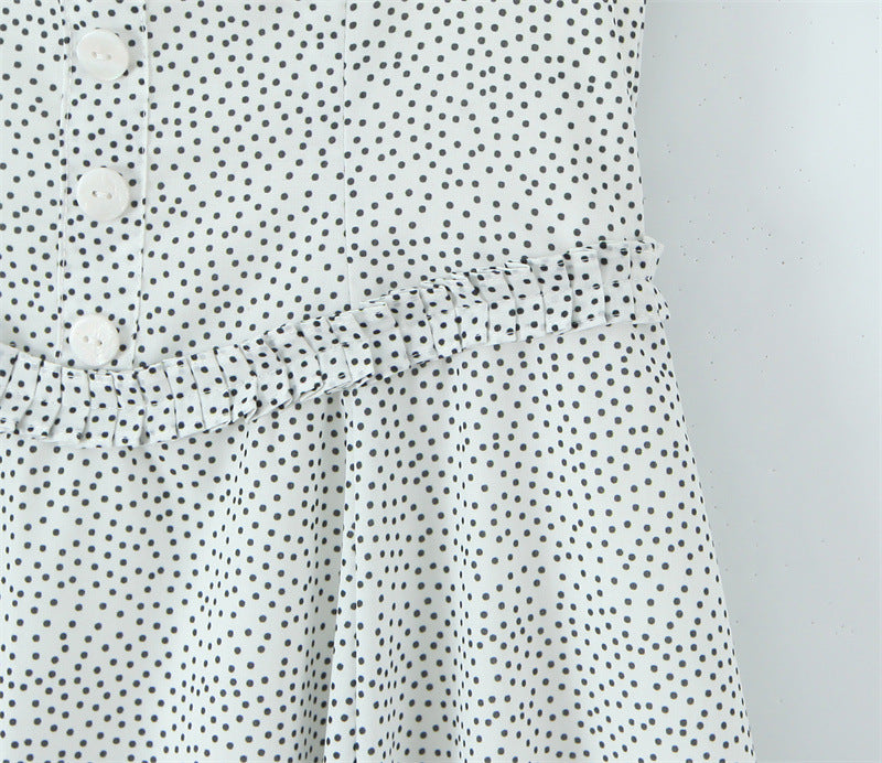 Retro Cotton Halter Mid-length Dress