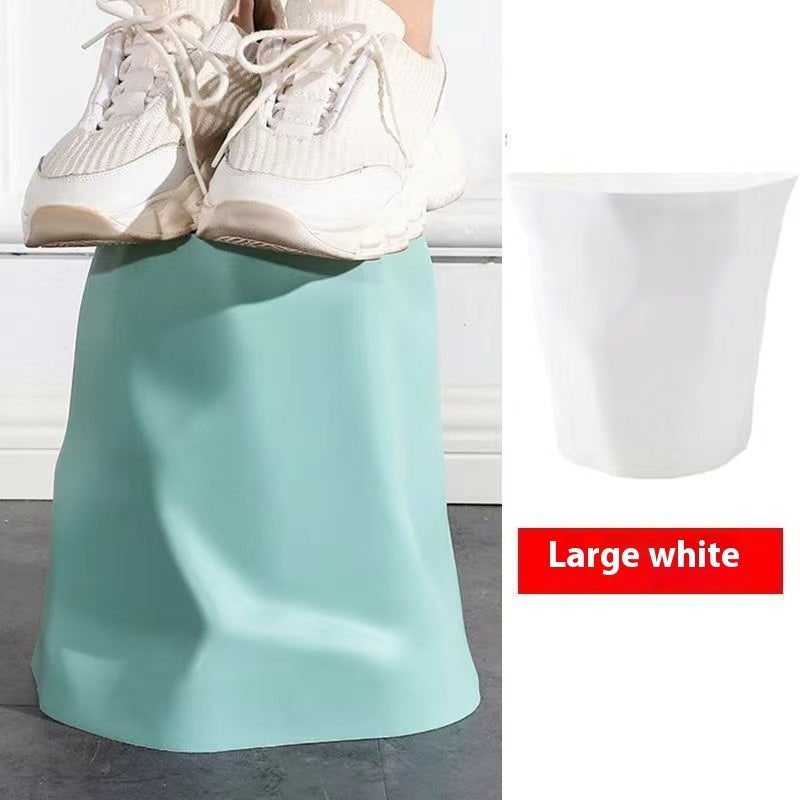 Pleated Trash Can Household Supermarket Dormitory And Living Room Bathroom Creative Trash