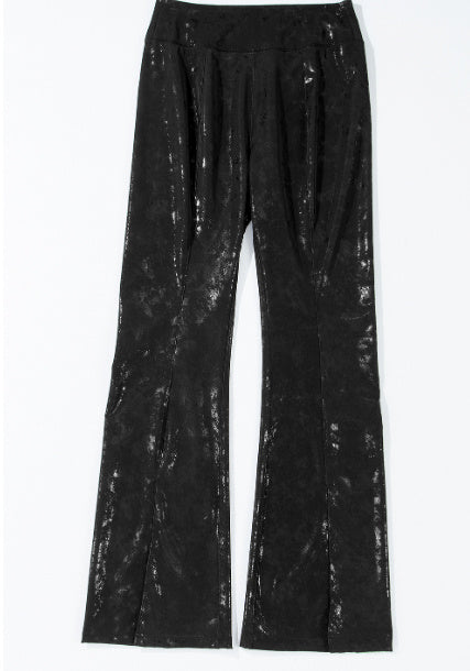 Black Faux Leather Splits High Waist Leggings