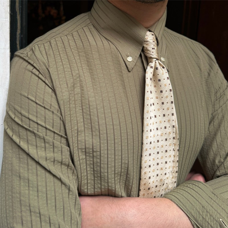 Men's Breathable Casual Seersucker Long-sleeved Shirt