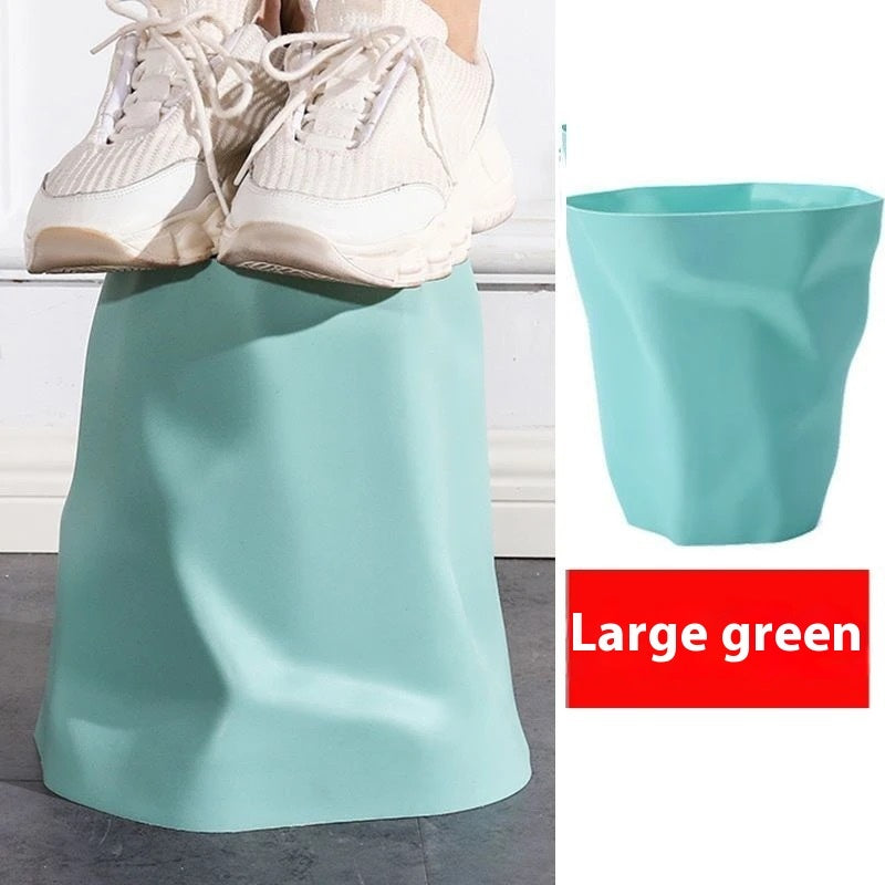 Pleated Trash Can Household Supermarket Dormitory And Living Room Bathroom Creative Trash