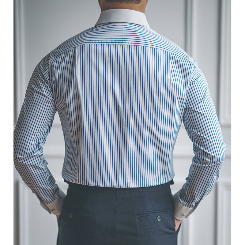 Men's Slim Fit Pointed Collar Long Sleeve Shirt With Different Colors