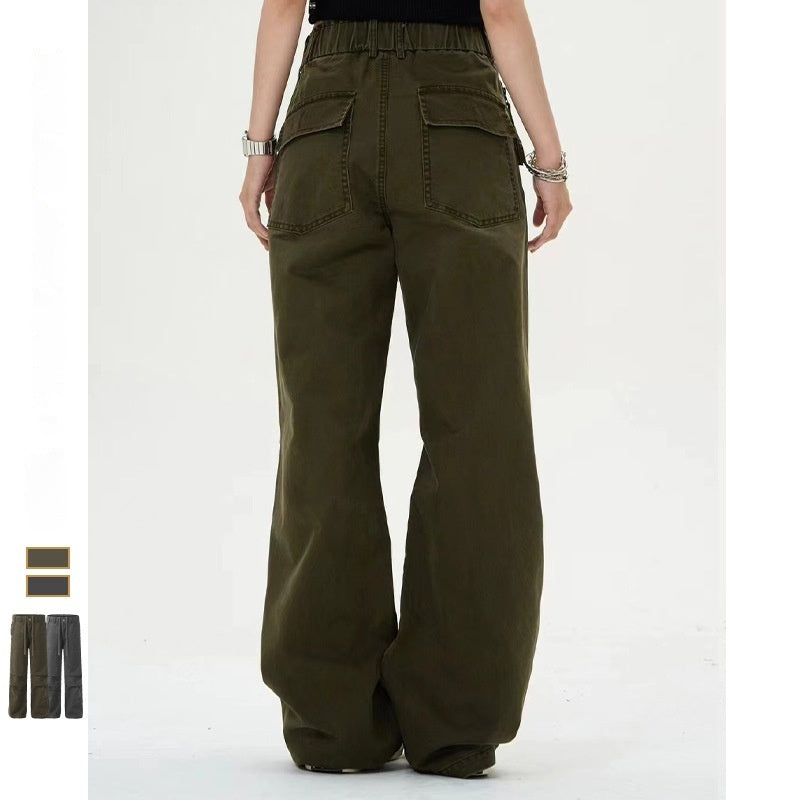 Gray Pants Leg Knee Pleated Niche Design Jeans