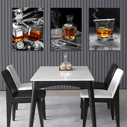 Vodka Wine Glass Still Life Triple Oil Painting Living Room Background Pendant