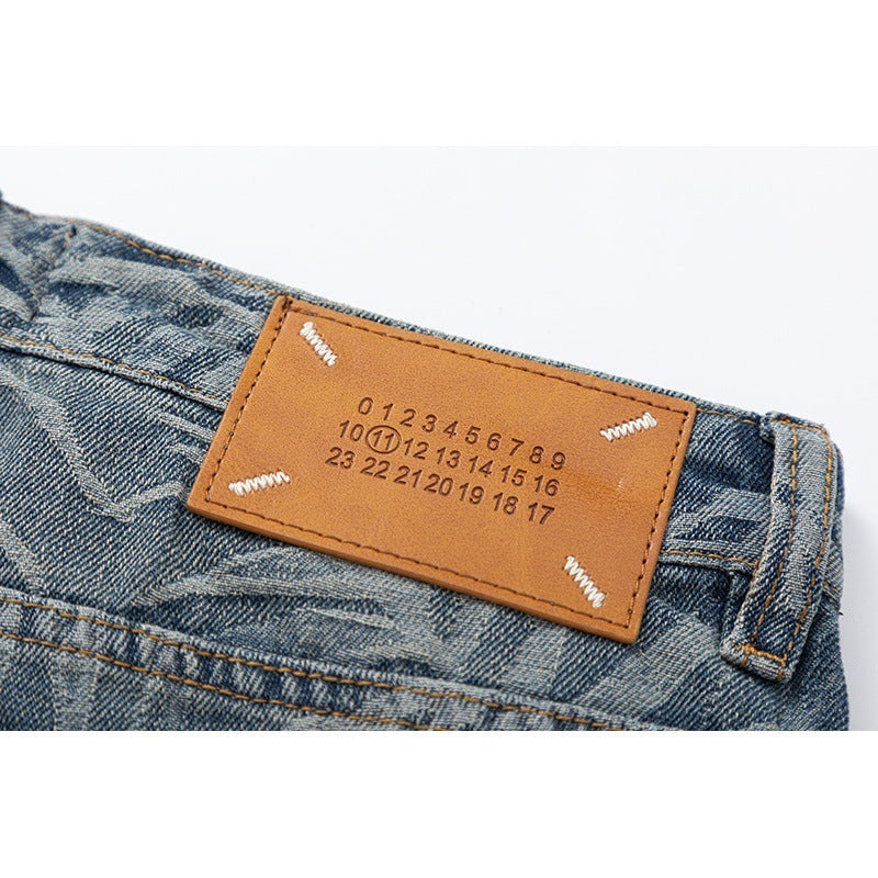 Men's Loose Straight Hawaii Beach Printing Wide Leg Pants