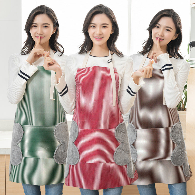 Women Aprons Waterproof Adjustable Neck Strap Absorbent Cooking Gardening BBQ Baking Sleeveless Kitchen Apron With Pocket