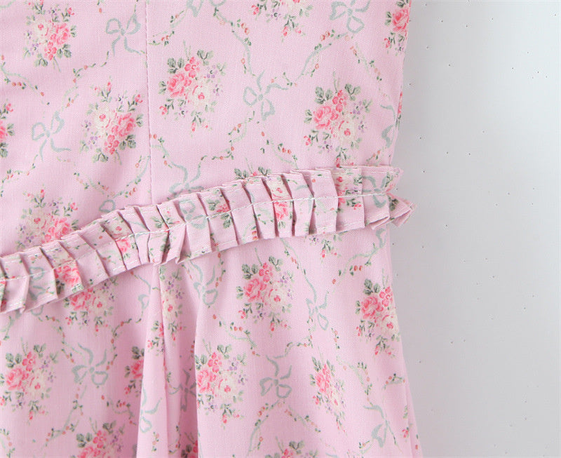 Rose Halter Mid-length Dress