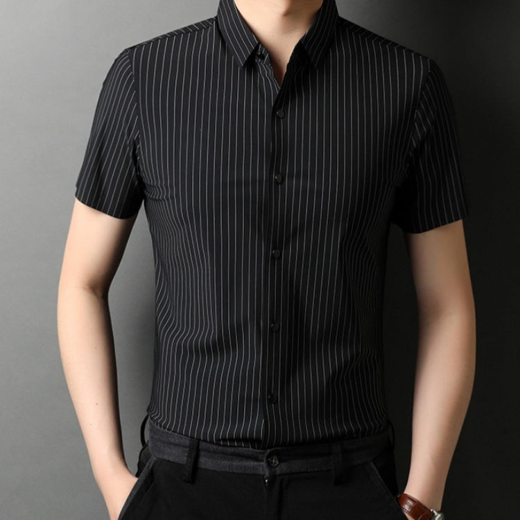 Middle-aged Short Sleeve Business Shirt With Lapel