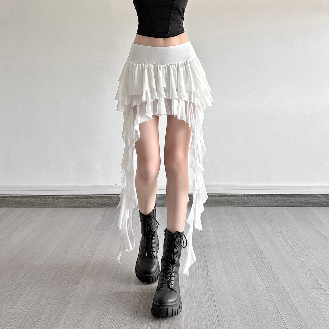 Pure Hot Girl High Waist All-matching Irregular Skirt
