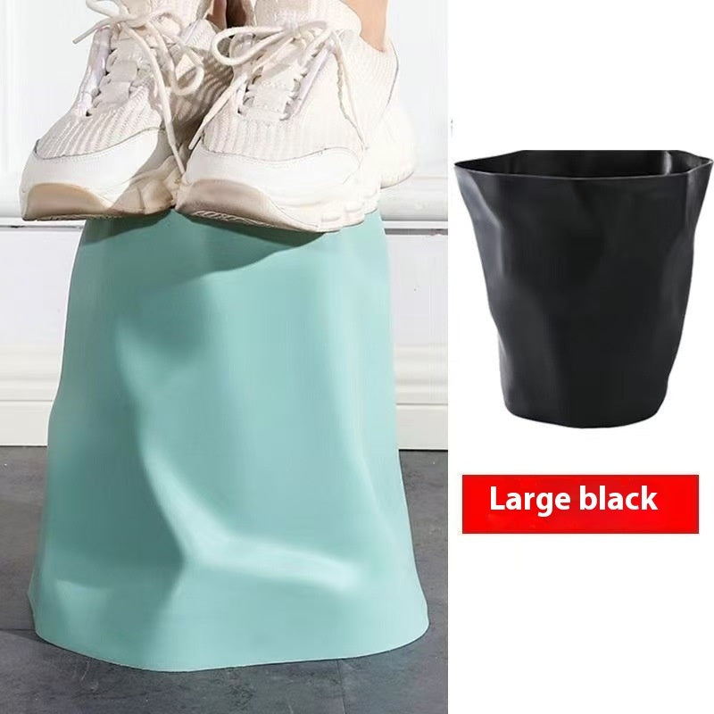 Pleated Trash Can Household Supermarket Dormitory And Living Room Bathroom Creative Trash