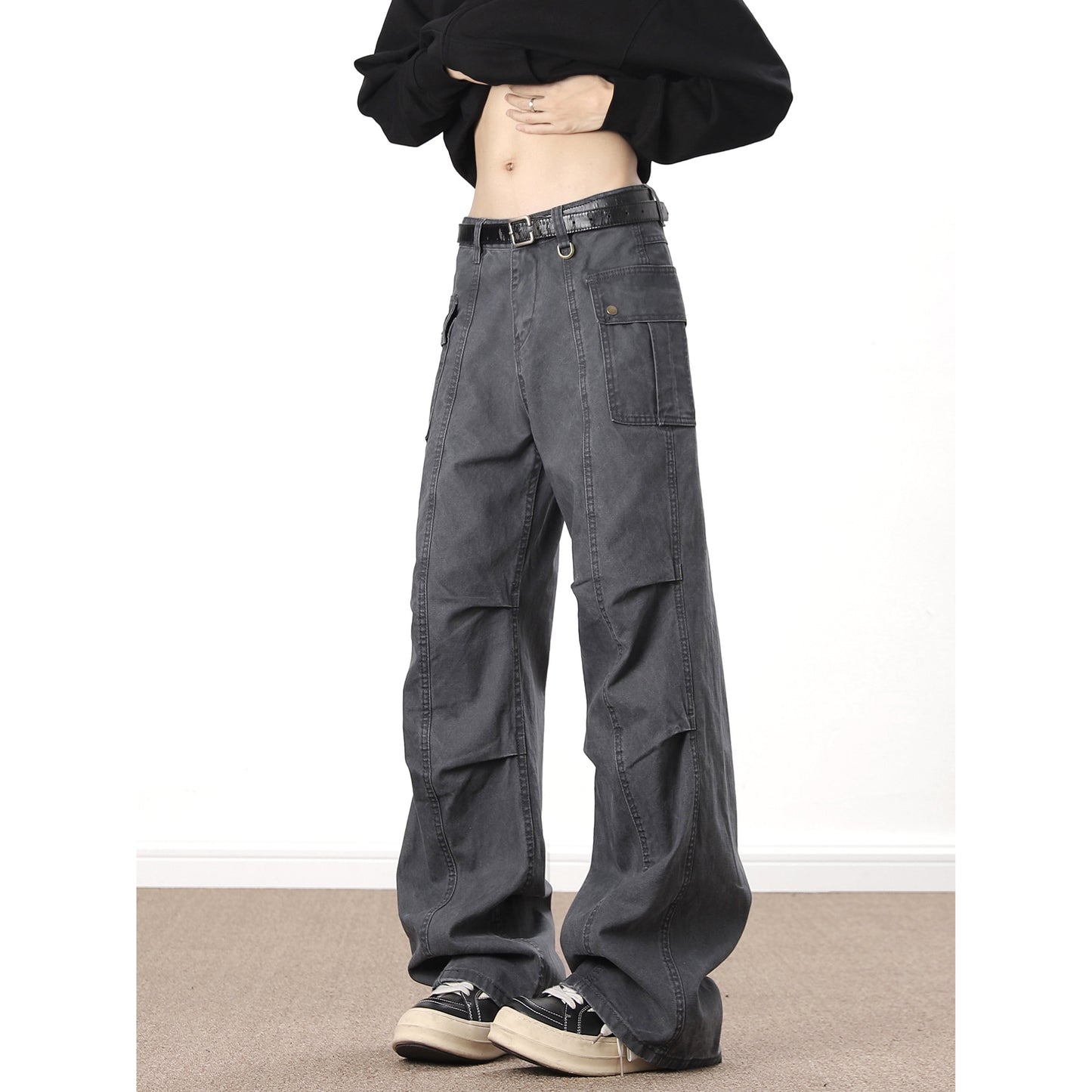 American High Street Washed Distressed Overalls