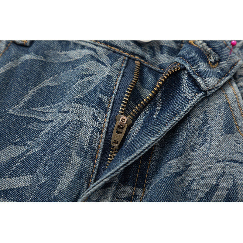 Men's Loose Straight Hawaii Beach Printing Wide Leg Pants