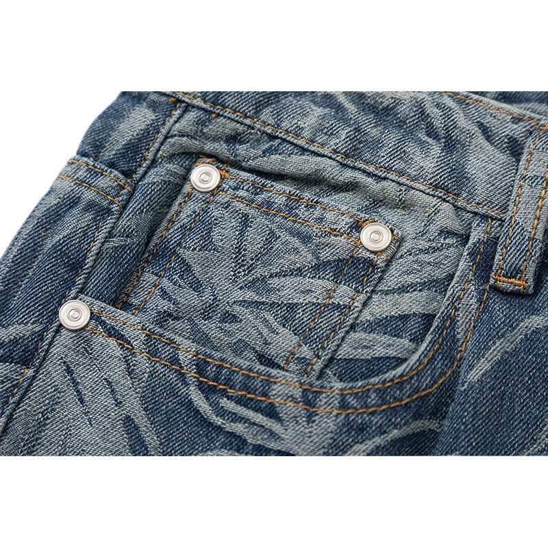 Men's Loose Straight Hawaii Beach Printing Wide Leg Pants