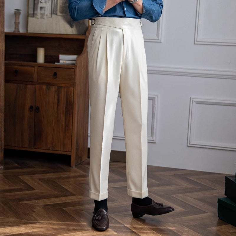Men's High Waist Straight Casual Pants