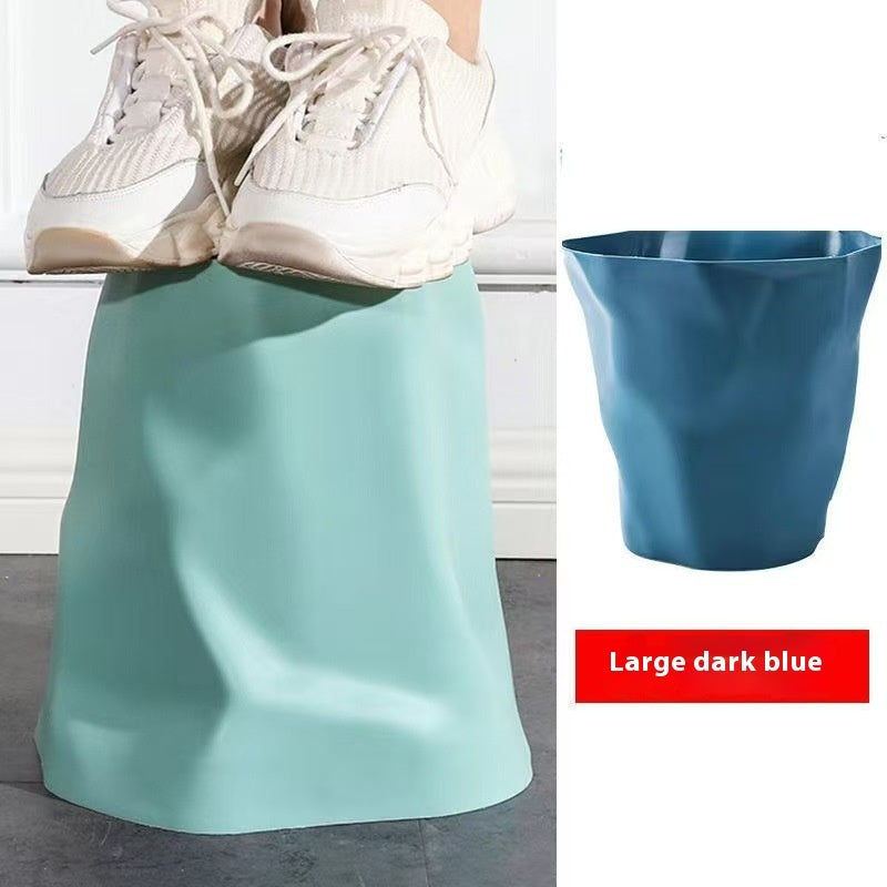 Pleated Trash Can Household Supermarket Dormitory And Living Room Bathroom Creative Trash